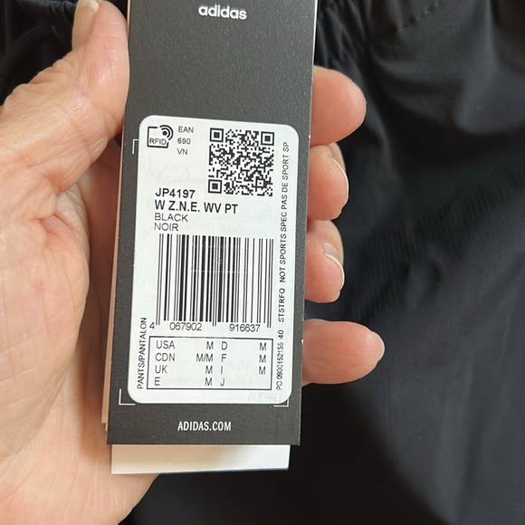 Adidas Women’s Z.N.E. Woven Pants Loose Fit Straight Leg Black NWT Medium - Picture 8 of 12